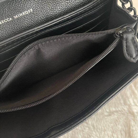 Rebecca Minkoff Edie Black Leather Wallet on a Chain Crossbody Bag - Picture 15 of 16